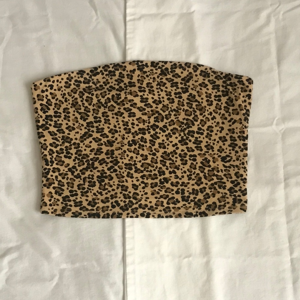 Leopard print tube top